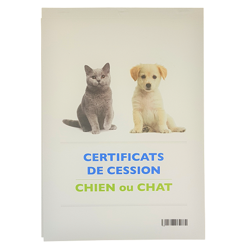 Certificat Avant Cession Chien Chat Carnet De 50